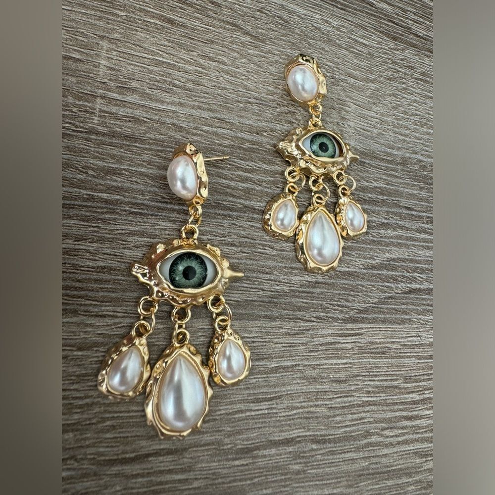 Evil eye earrings N689 - Picture 3 of 5
